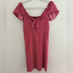 Red and white country dress